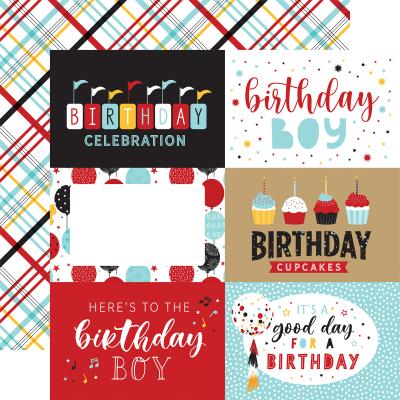Echo Park Magical Birthday Boy Designpapier - 6 x 4 Journaling Cards
